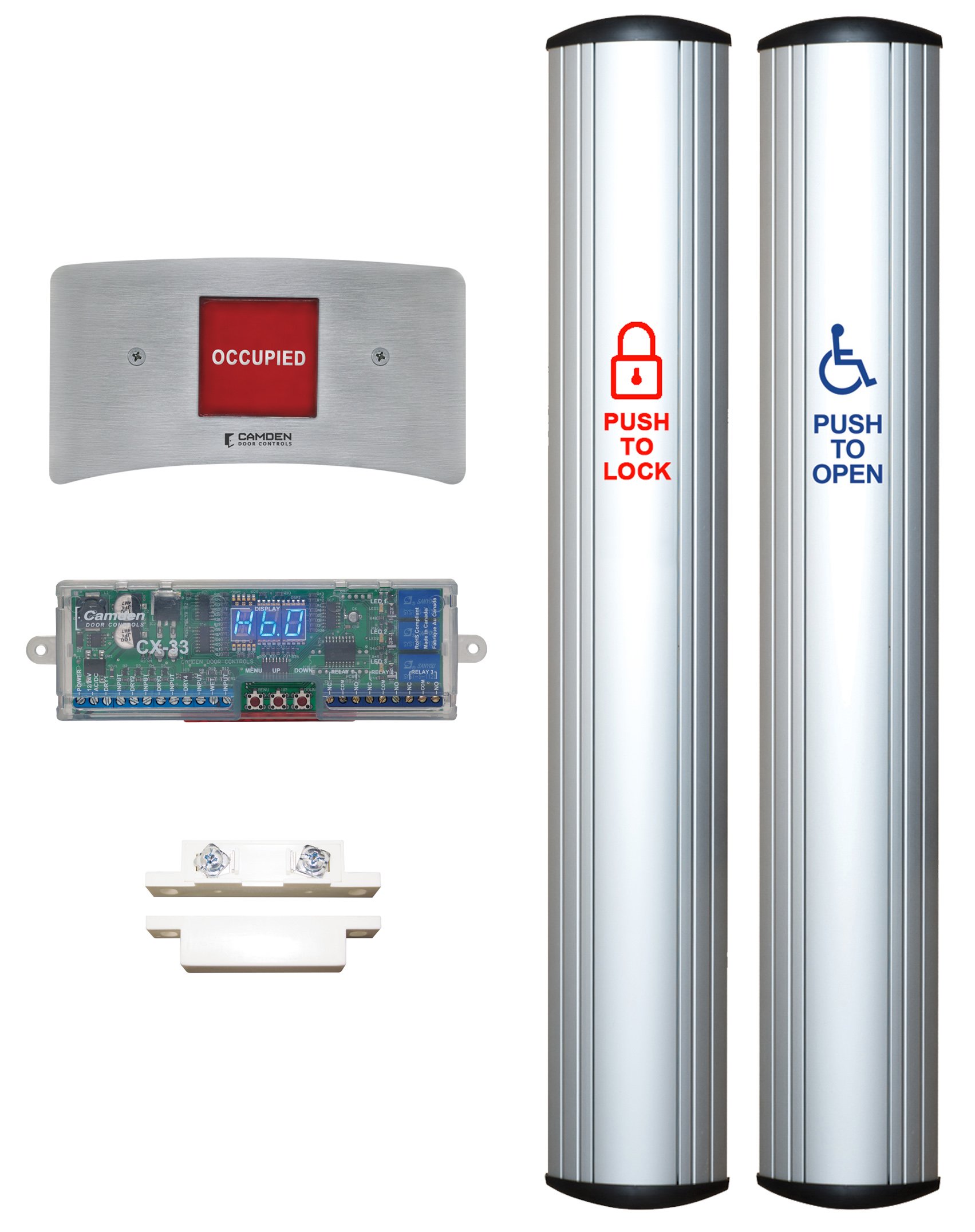 CM-3200 & CM-3500 Series: Acier inoxydable, 2 groupes, montage encastré - interrupteurs à clé - Activation